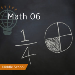 chalkboard with fraction and pie graph